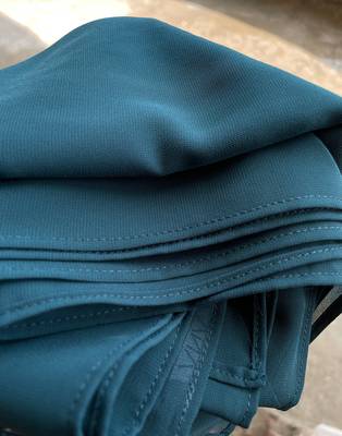 Ana light weight breathable soft georgette teal blue hijab 4
