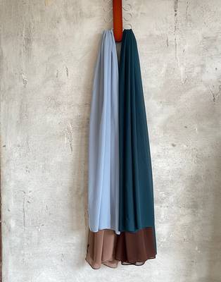 Ana light weight breathable soft georgette teal blue hijab 5