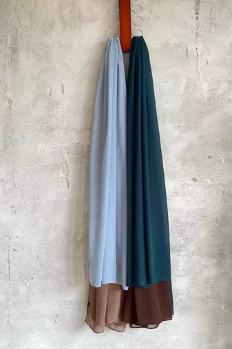 Ana light weight breathable soft georgette teal blue hijab