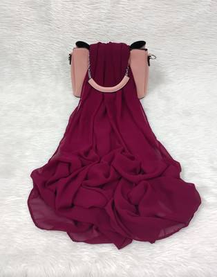 Ana light weight breathable soft georgette burgundy hijab 1