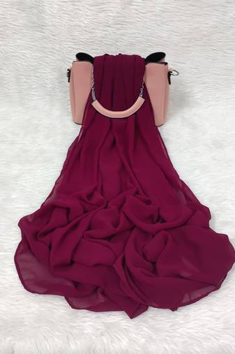 Ana light weight breathable soft georgette burgundy hijab
