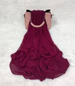 Ana light weight breathable soft georgette burgundy hijab