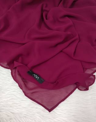 Ana light weight breathable soft georgette burgundy hijab 2