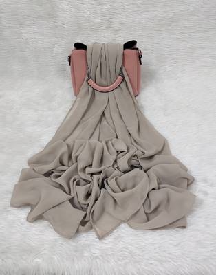 Ana light weight breathable soft georgette beige hijab 1