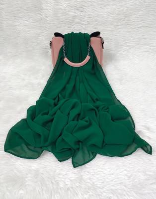 Ana light weight breathable soft georgette forest green hijab 1