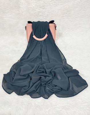 Ana light weight breathable soft georgette navy blue hijab 1