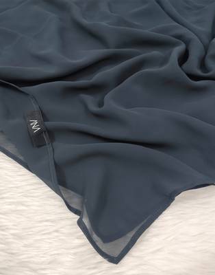 Ana light weight breathable soft georgette navy blue hijab 2