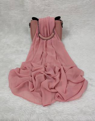 Ana light weight breathable soft georgette peach hijab 1