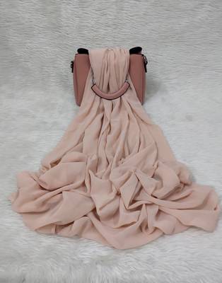 Ana light weight breathable soft georgette peachish cream hijab 1