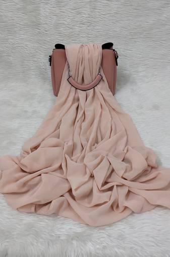 Ana light weight breathable soft georgette peachish cream hijab