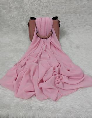 Ana light weight breathable soft georgette pink hijab 1