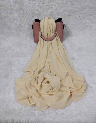 Ana light weight breathable soft georgette yellowish cream hijab 1