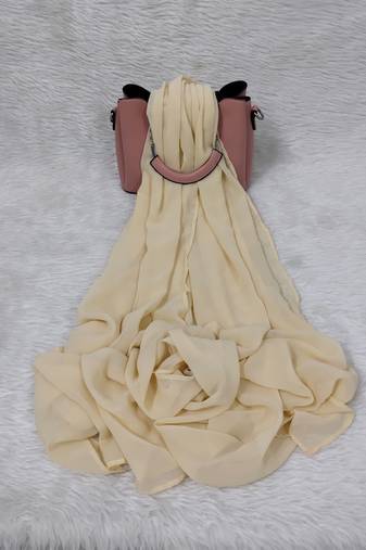 Ana light weight breathable soft georgette yellowish cream hijab