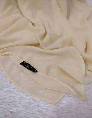 Ana light weight breathable soft georgette yellowish cream hijab 2