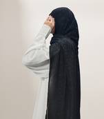 Ana crystal edge black hijab