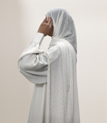 Ana crystal edge white hijab