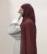 Ana crystal edge brick brown hijab