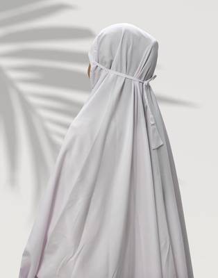 Ana women's namaz makhna cotton solid white hijab 2