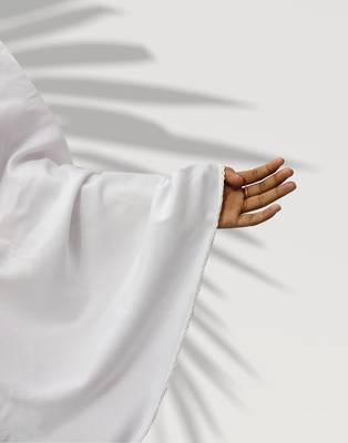 Ana women's namaz makhna cotton solid white hijab 3