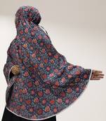 Ana women's namaz makhna cotton floral print navy blue hijab