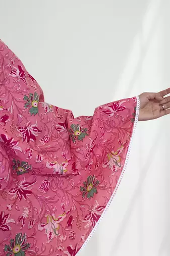 Ana women's namaz makhna cotton floral print pink hijab