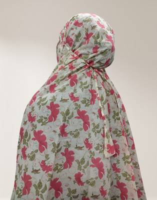 Ana women's namaz makhna cotton floral print pink hijab 2