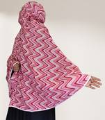 Ana women's namaz makhna cotton zig zag pink hijab