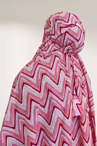 Ana women's namaz makhna cotton zig zag pink hijab