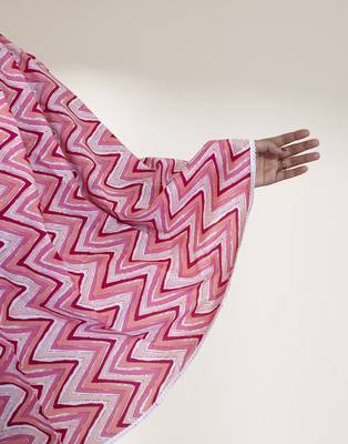 Ana women's namaz makhna cotton zig zag pink hijab 4