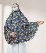 Ana women's namaz makhna cotton floral print teal blue hijab