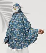 Ana women's namaz makhna cotton floral print sky blue hijab