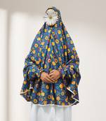 Ana yellow floral teal blue cotton namaz makhna