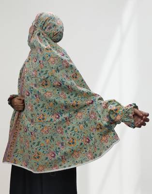 Ana floral mint green cotton namaz makhna 1