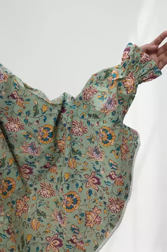 Ana floral mint green cotton namaz makhna