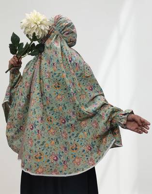 Ana floral mint green cotton namaz makhna 3