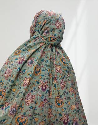 Ana floral mint green cotton namaz makhna 4