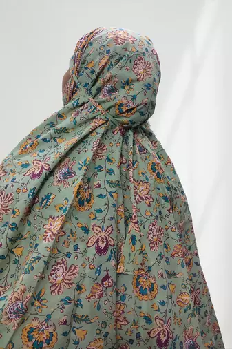 Ana floral mint green cotton namaz makhna