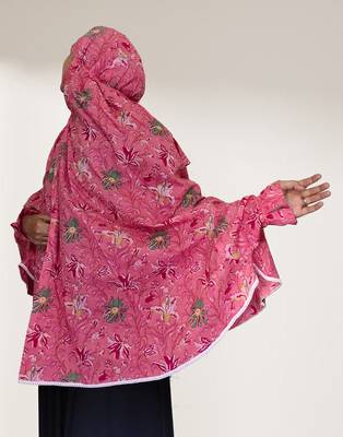 Ana pink floral cotton namaz makhna 1