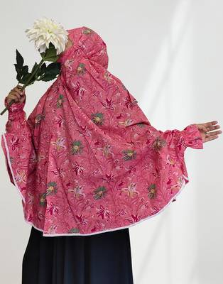 Ana pink floral cotton namaz makhna 2