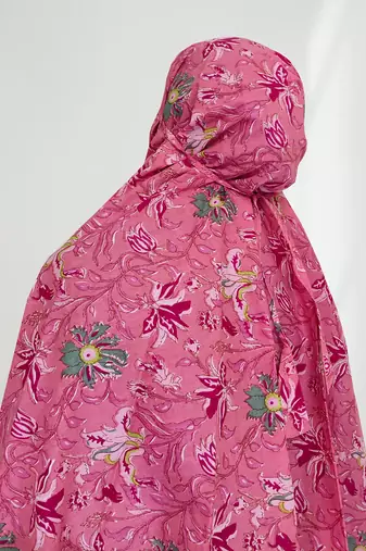 Ana pink floral cotton namaz makhna