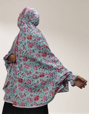 Ana saturn floral sky blue cotton namaz makhna 1