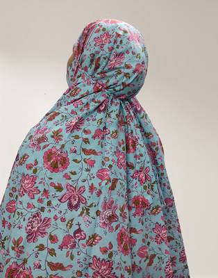Ana saturn floral sky blue cotton namaz makhna 3