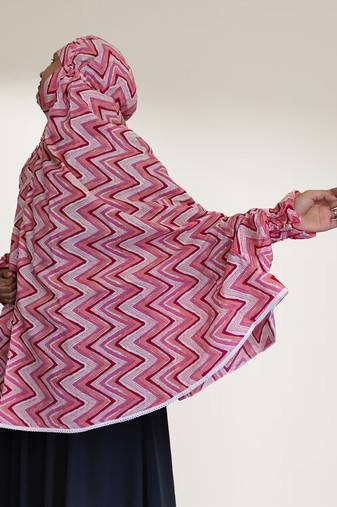 Ana pink zig zag cotton namaz makhna