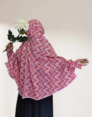 Ana pink zig zag cotton namaz makhna 2