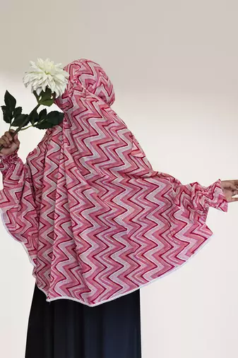 Ana pink zig zag cotton namaz makhna