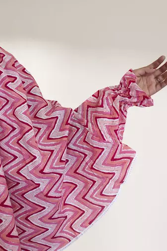 Ana pink zig zag cotton namaz makhna