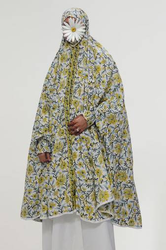 Ana yellow floral cotton namaz makhna