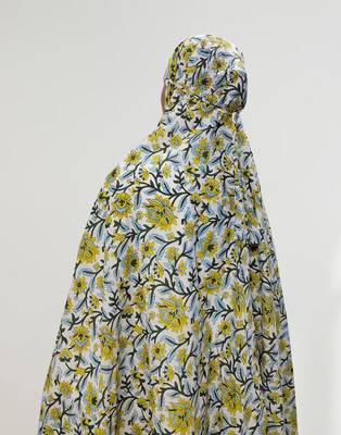 Ana yellow floral cotton namaz makhna 2