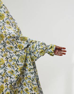 Ana yellow floral cotton namaz makhna 3