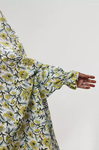 Ana yellow floral cotton namaz makhna